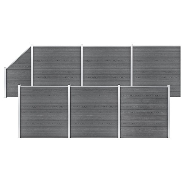 Fence set, gray, 1138x186cm, WPC
