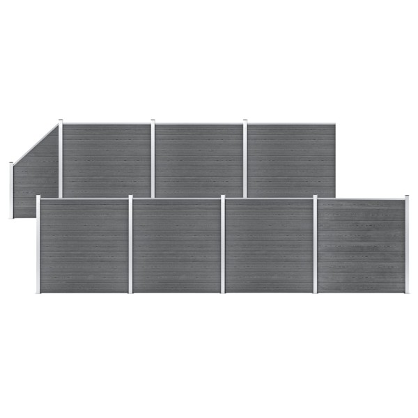 Fence set, gray, 1311x186cm, WPC