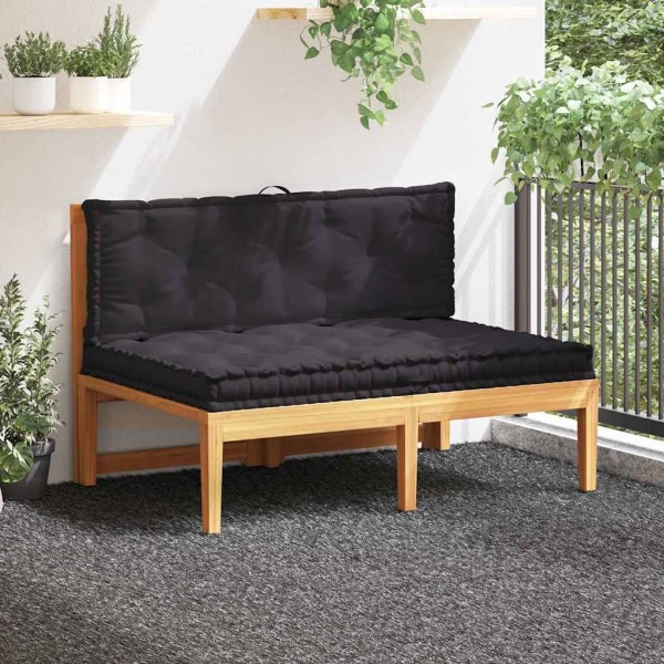 Floor/pallet cushions, 2 pcs., black, cotton