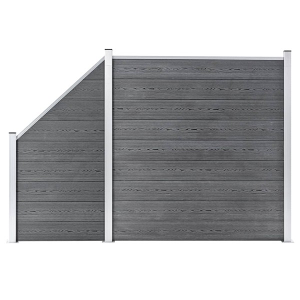 Fence set, gray, 273x186cm, WPC