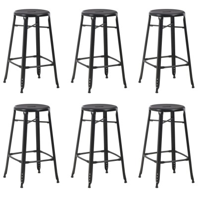 Bar stools, 6 pcs., black,...