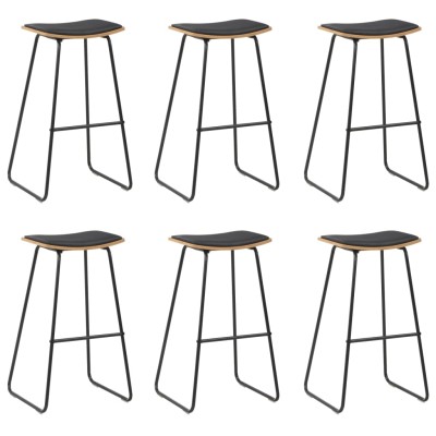 Bar stools, 6 pcs., black,...