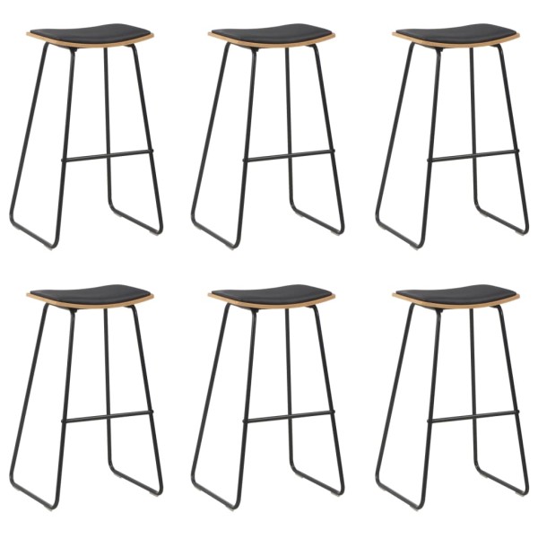 Bar stools, 6 pcs., black, artificial leather (3x280078)
