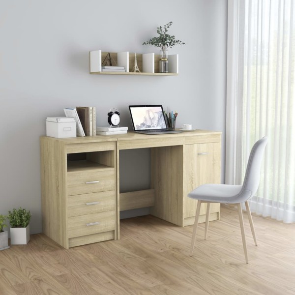 Desk, sonoma oak, 140x50x76cm, treated wood