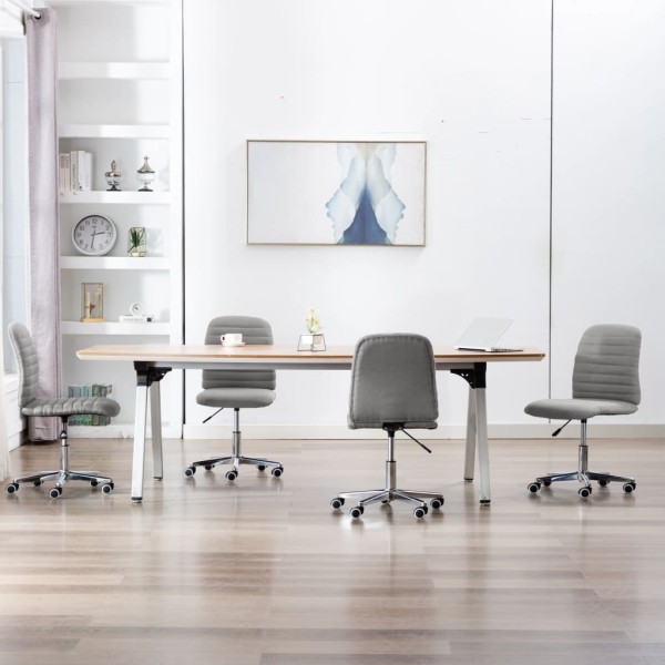 Dining room chairs, 4 pcs., light gray, fabric