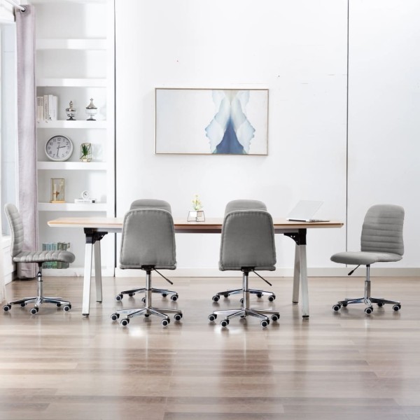 Dining room chairs, 6 pcs., light gray color, fabric