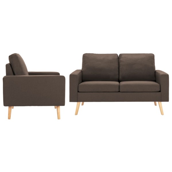Sofa set, 3 parts, brown, fabric (288695+288705)