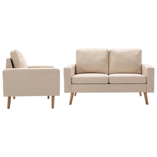 Sofa set, 2 parts, cream, fabric (288696+288706)