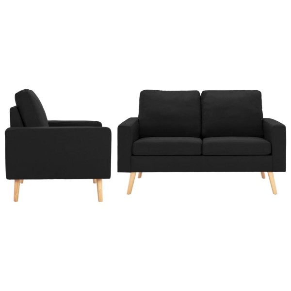 Sofa set, 2 parts, black, fabric (288702+288712)