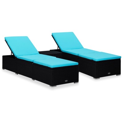 Sunbeds with tea table, 3...