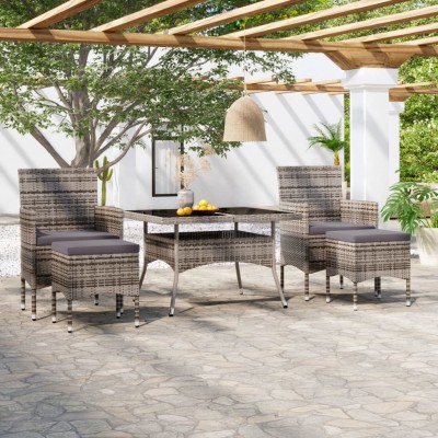 Dining set, 5 pieces, gray,...