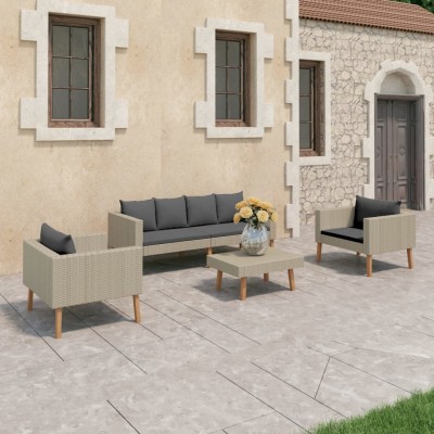 Lounge set with pillows, 4...