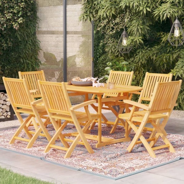 Garden dining set, 7 pieces, solid teak