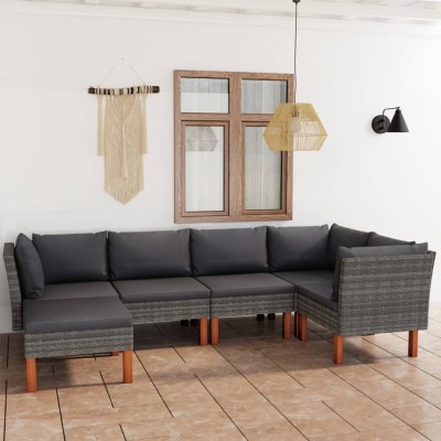 Garden set with cushions, 6...