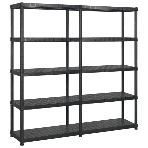 Shelf for things, 5 levels, black, 170x40x185cm, plastic