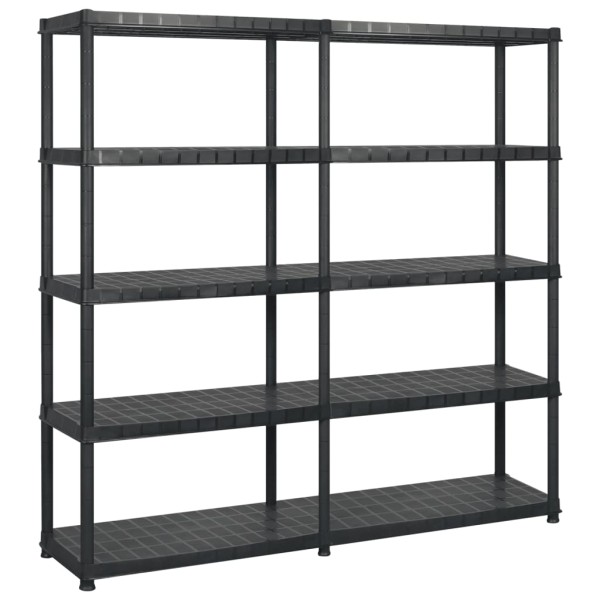 Shelf for things, 5 levels, black, 183x45.7x185cm, plastic