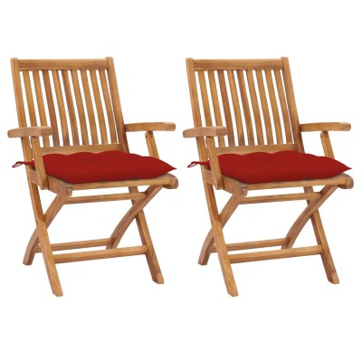 Garden chairs with red...