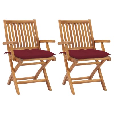 Garden chairs with wine red...
