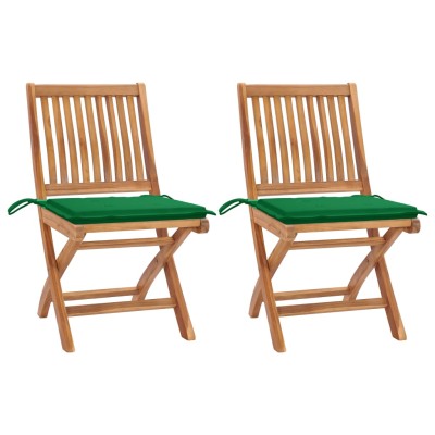 Garden chairs with green...
