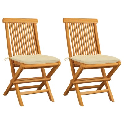 Garden chairs with cream...