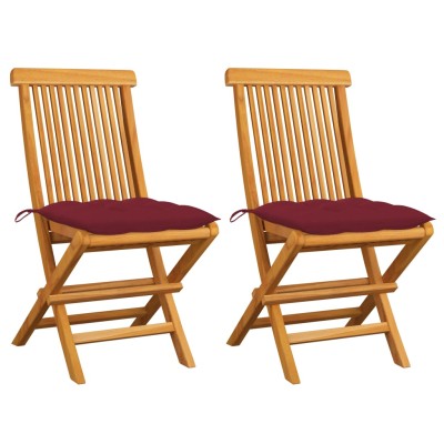 Garden chairs with wine red...