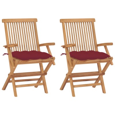 Garden chairs with wine red...