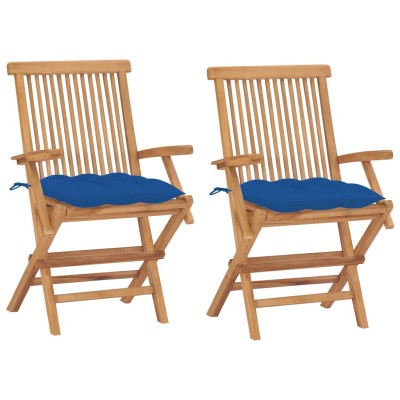 Garden chairs with blue...