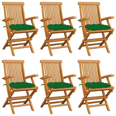 Garden chairs with green...