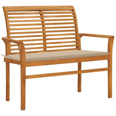 Garden bench with beige...