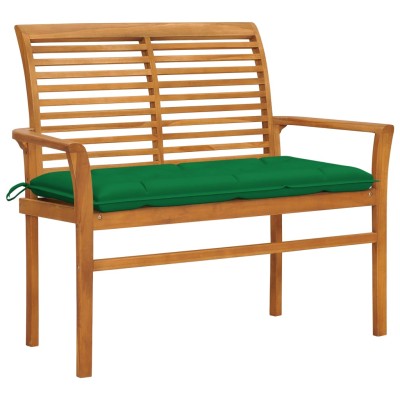 Garden bench with green...