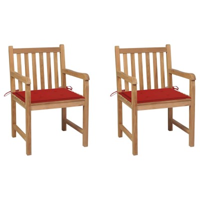 Garden chairs with red...
