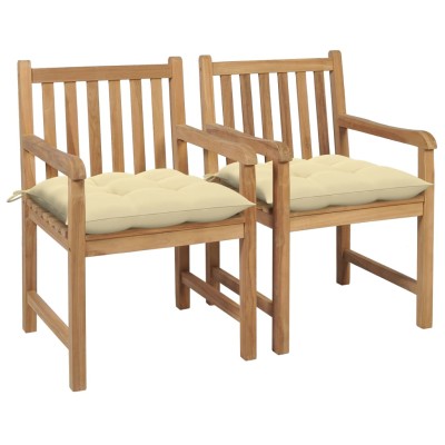 Garden chairs with cream...