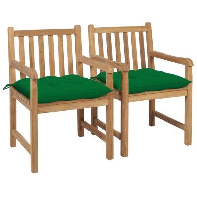 Garden chairs with green...
