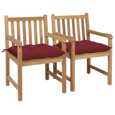 Garden chairs with wine red...