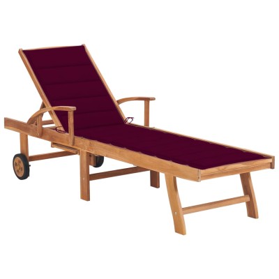 Sun lounger with wine red...
