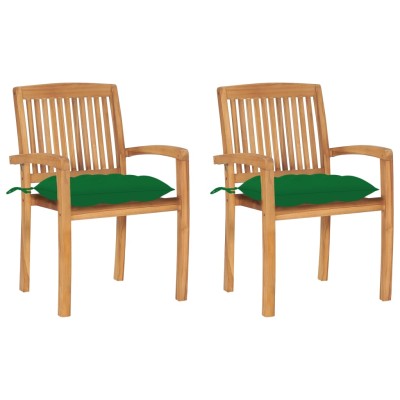 Garden chairs with green...