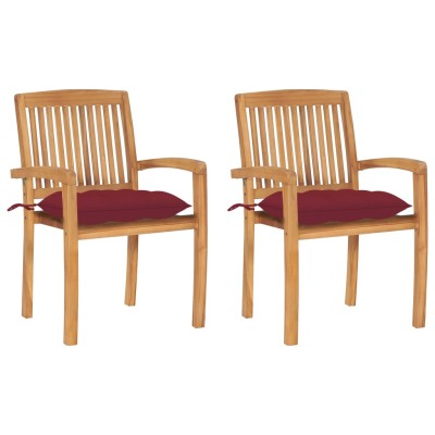 Garden chairs with wine red...