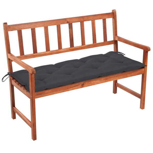 Garden bench with cushion, 120 cm, solid acacia wood