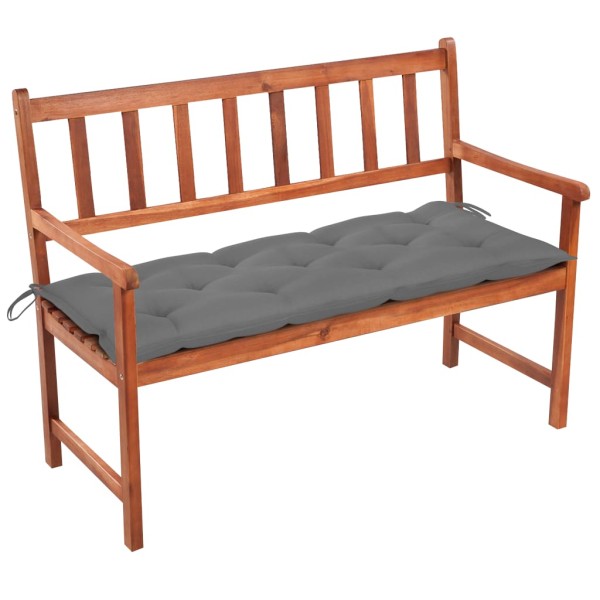 Garden bench with cushion, 120 cm, solid acacia wood