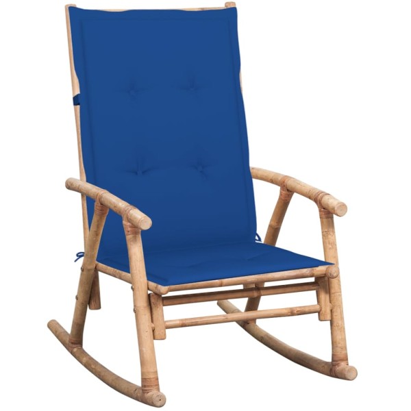 Rocking chair with cushion, bamboo