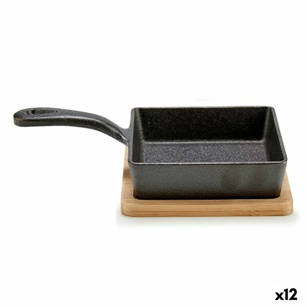 Casserole Dish for Serving Tapas Kinvara 1277SJ5076 Brown Grey 23,7 x 6,3 x 14 cm Pan (12 Units)