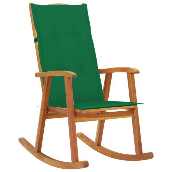 Rocking chair with cushions, solid acacia wood