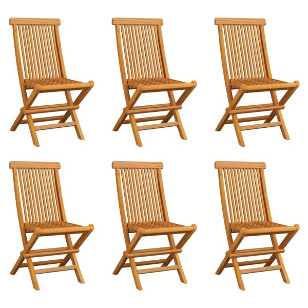 Folding garden chairs, 6 pcs., solid teak wood