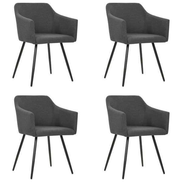 Dining room chairs, 4 pcs., dark gray, fabric