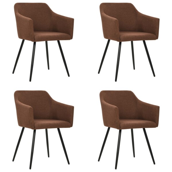 Dining room chairs, 4 pcs., brown, fabric