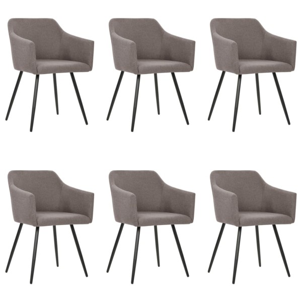 Dining room chairs, 6 pcs., taupe color, fabric