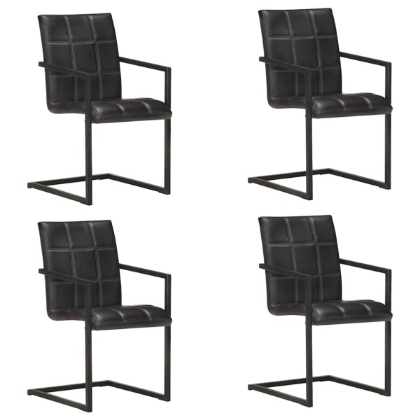 Gambian dining chairs, 4 pcs., black color, genuine leather