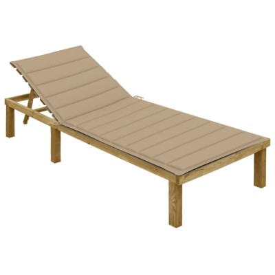 Sun lounger with beige...