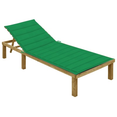 Sun lounger with green...