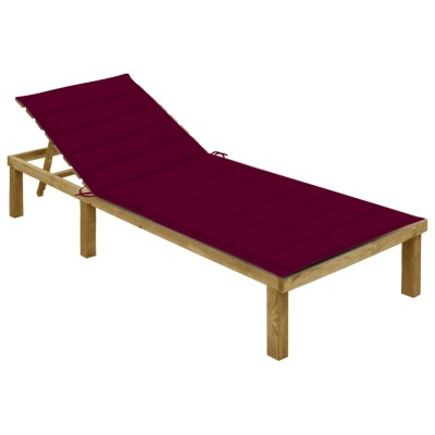 Sun lounger with wine red...